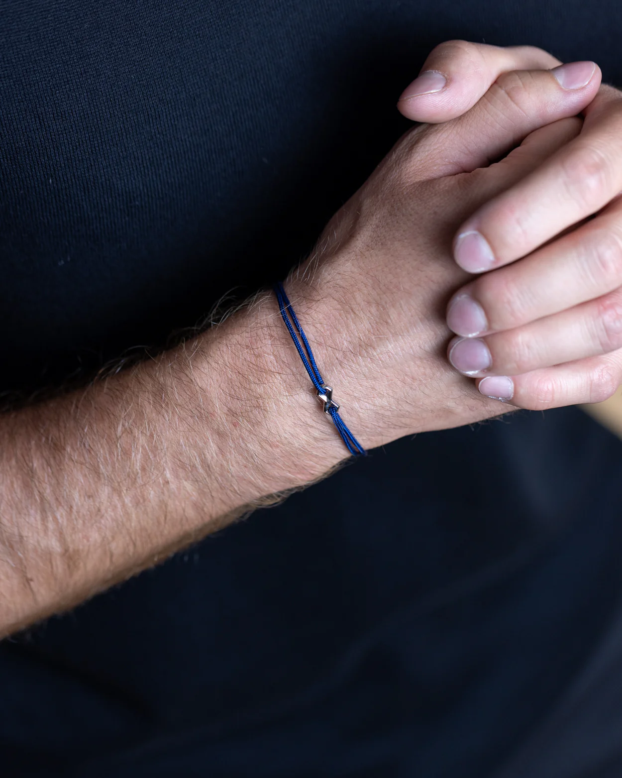 Blue nylon bracelet with a silver-plated infinity sign - Image 4