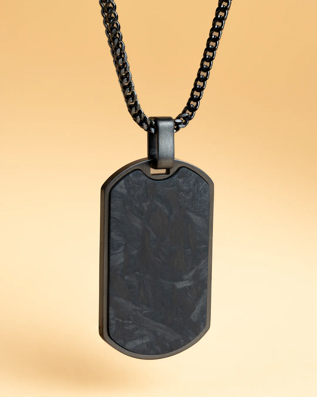 2mm dark plated foxtail necklace with forged carbon pendant - Image 3