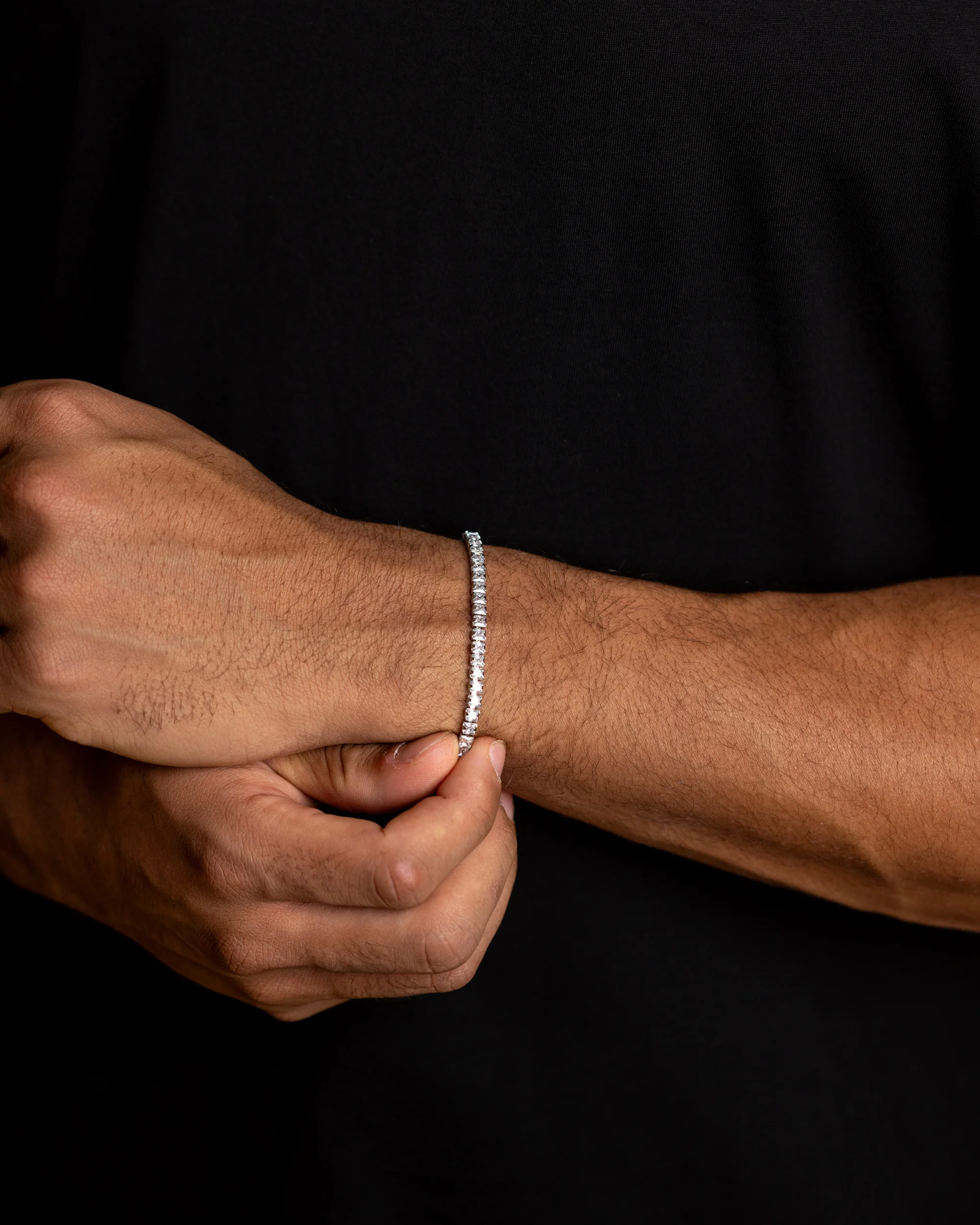3mm Silver-White tennis bracelet - Image 3