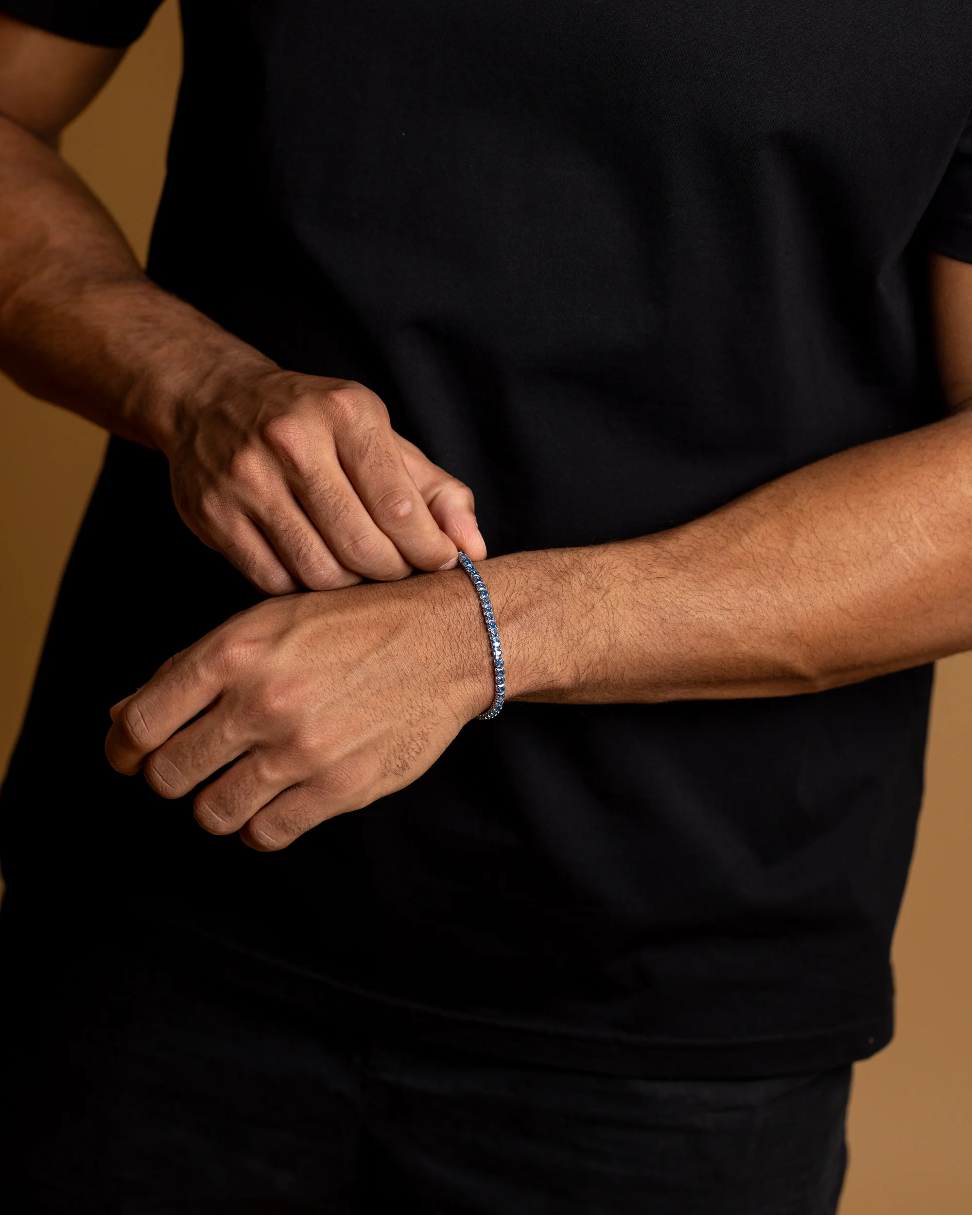 3mm Silver-Blue tennis bracelet - Image 3