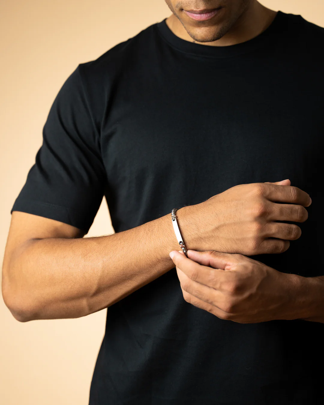 5mm foxtail bracelet in stainless steel with silver finish - Image 3