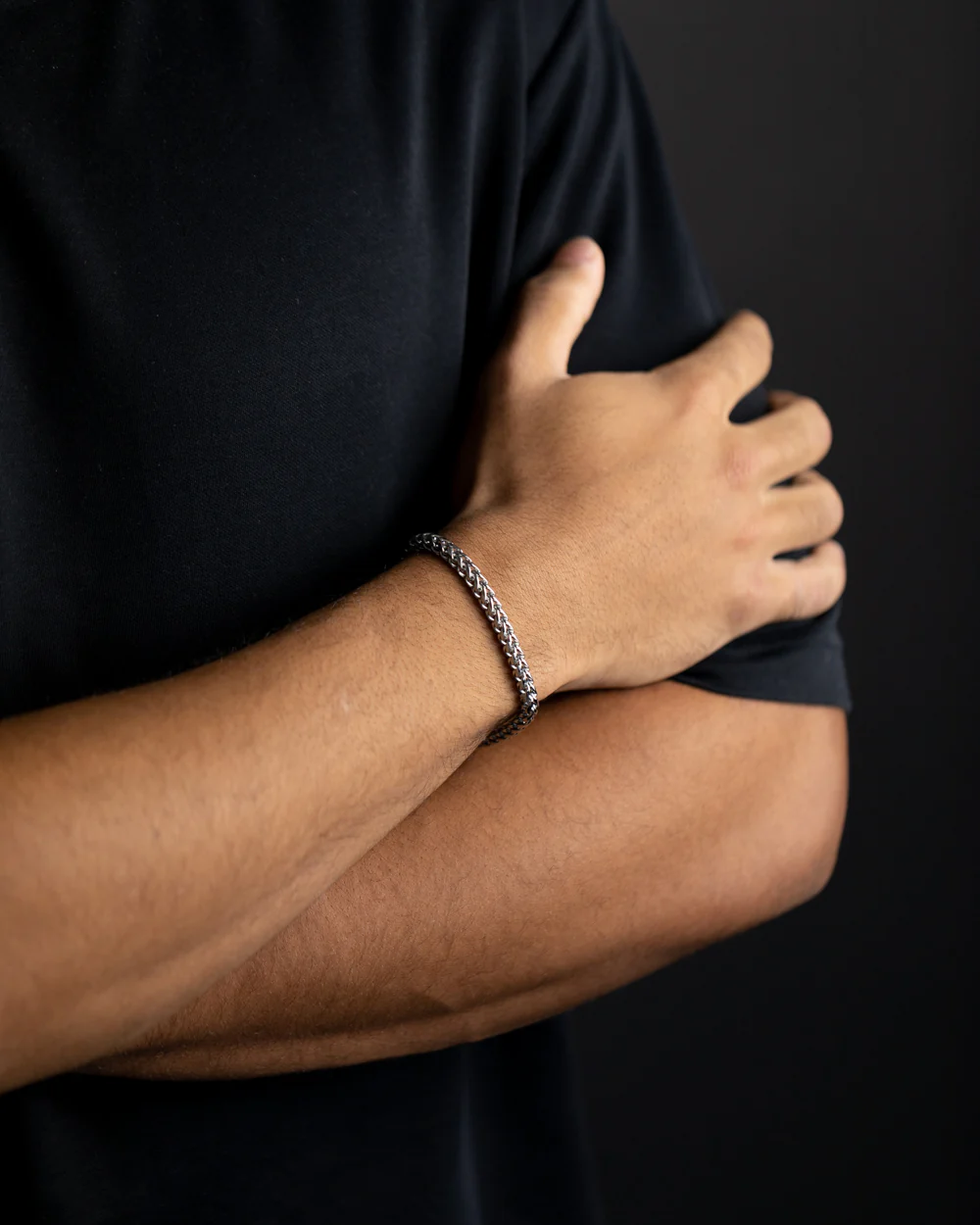 5mm foxtail bracelet in stainless steel with silver finish - Image 6