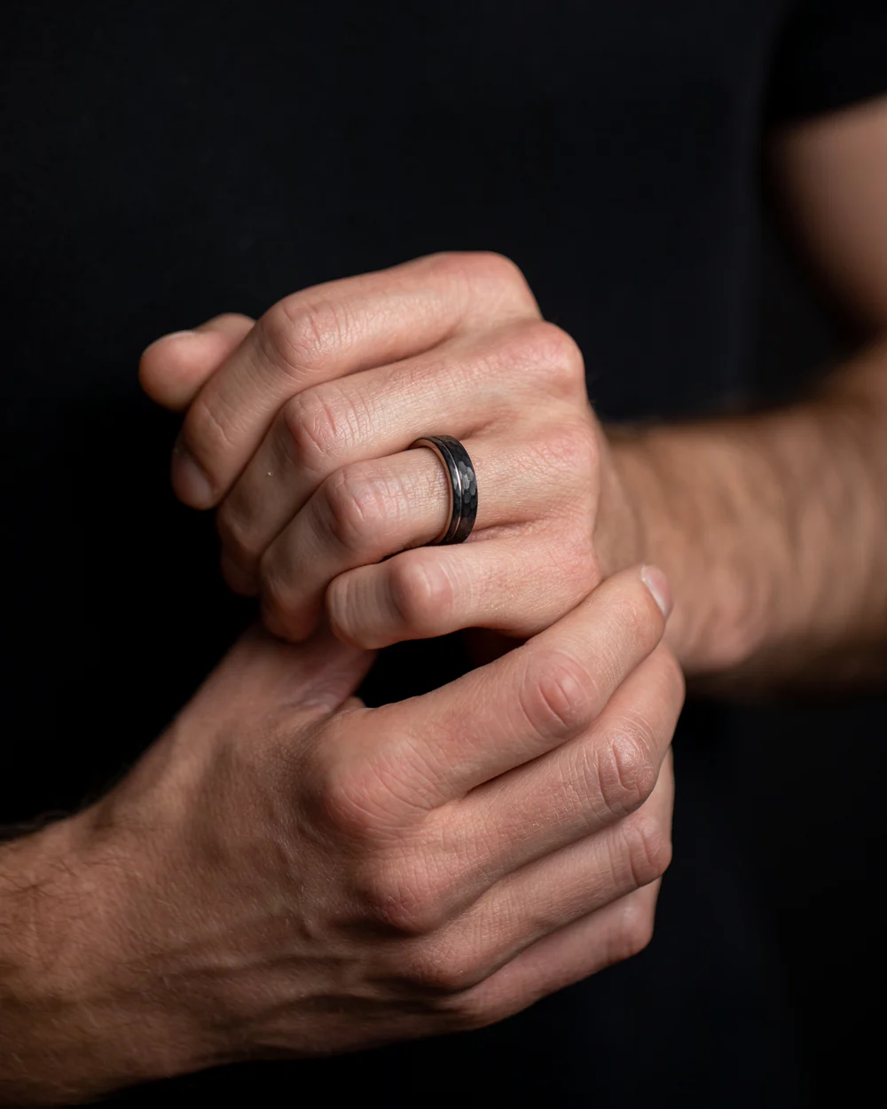 6mm Faceted full Titanium ring - Image 3