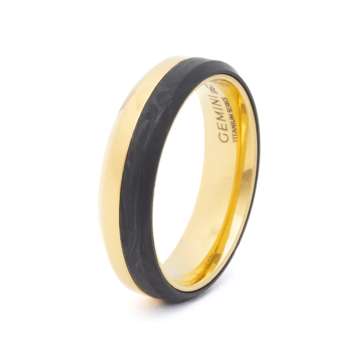 6mm Gold-plated titanium and Carbon ring - Image 5