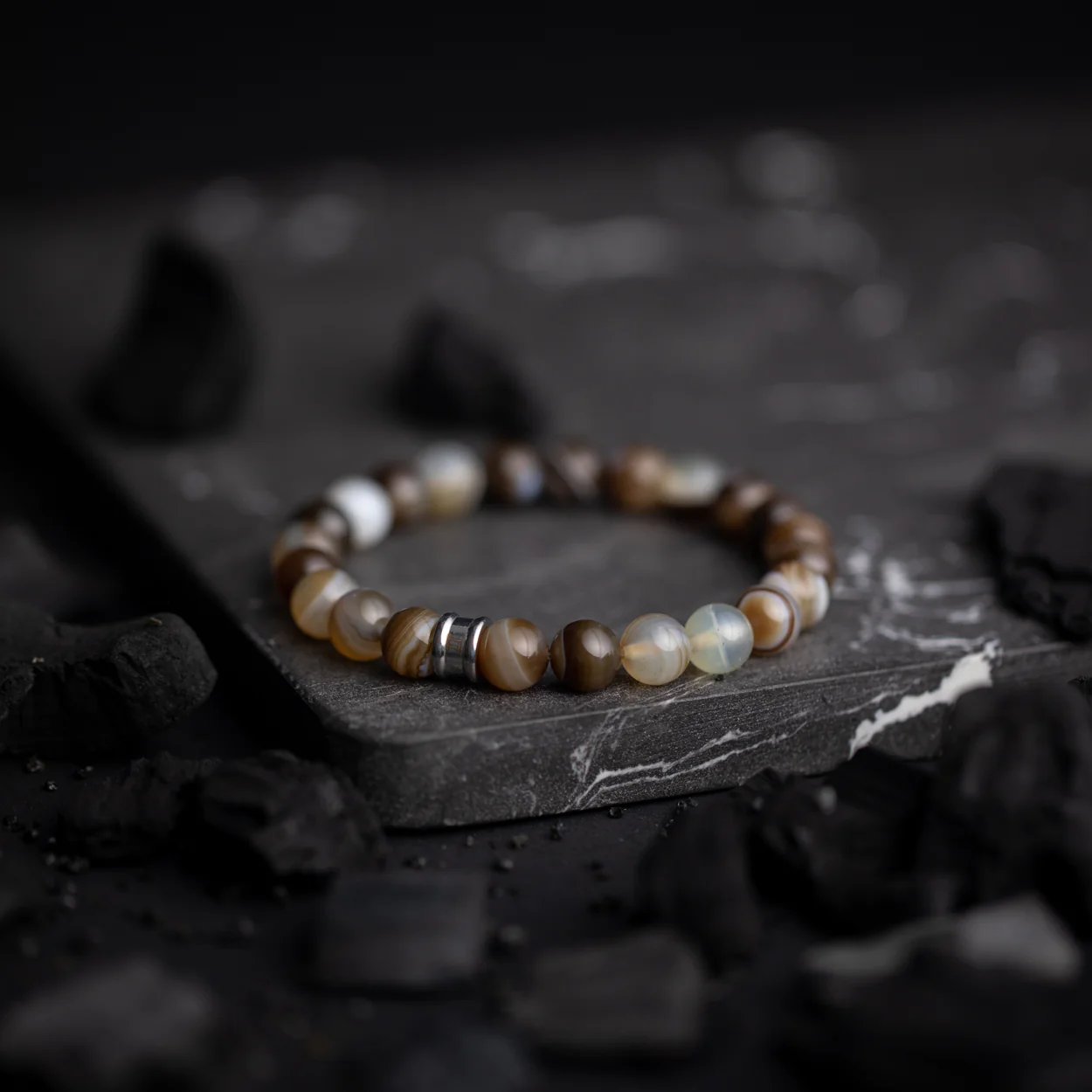 Bracelet with 8mm Coffee Agate stone - Image 5