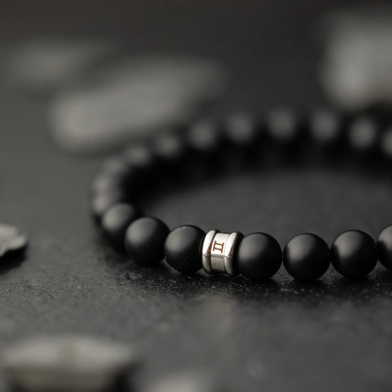 Bracelet with 8mm Matte Agate stone - Image 2