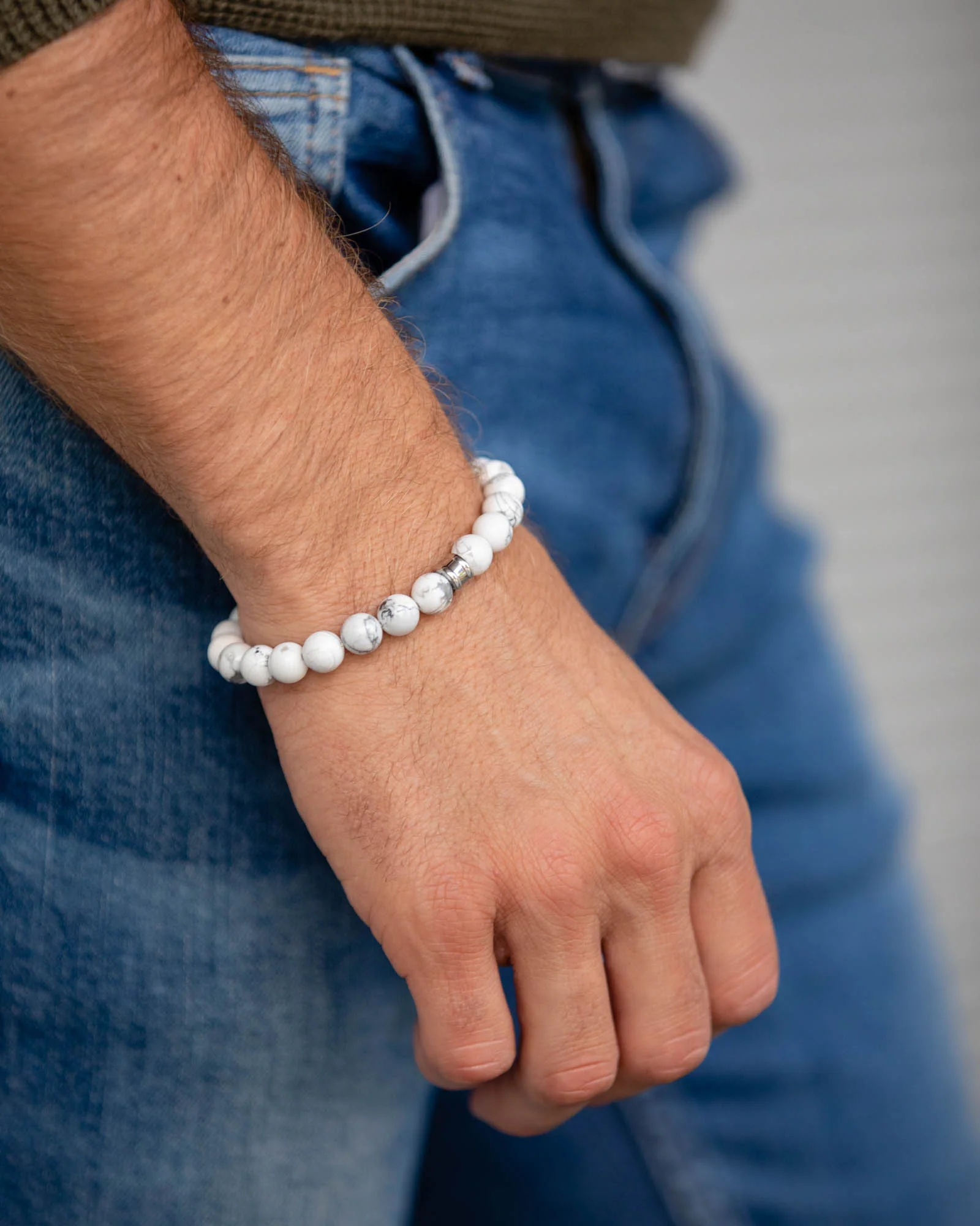 Bracelet with 8mm Howlite stone - Image 4