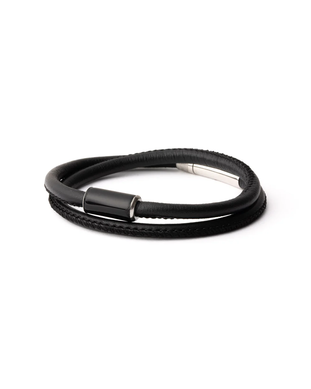 4mm Nappa leather bracelet with custom Onyx stone - Image 4