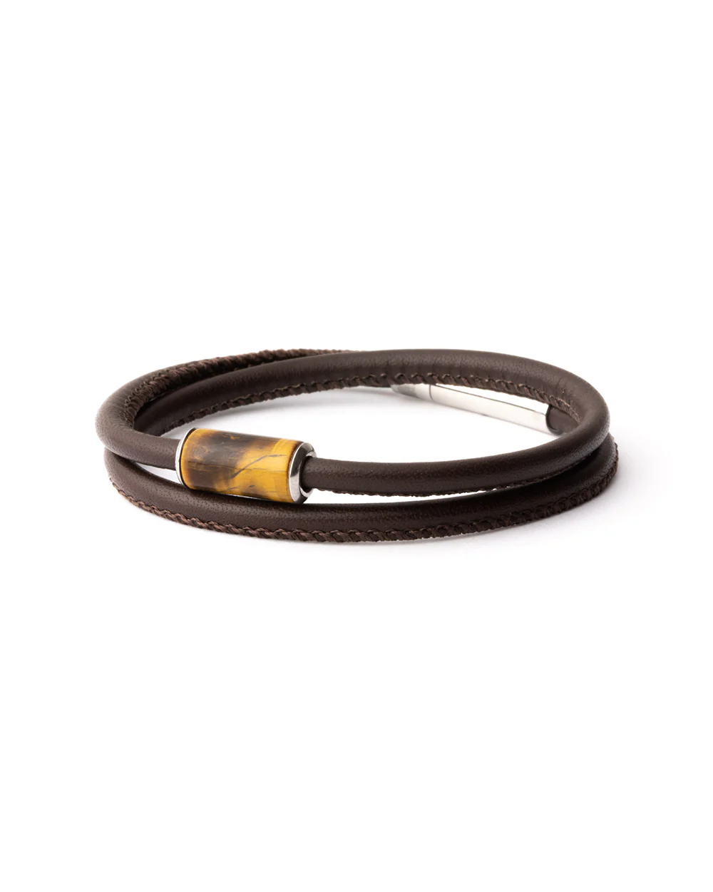 4mm Nappa leather bracelet with custom Tiger Eye stone - Image 5