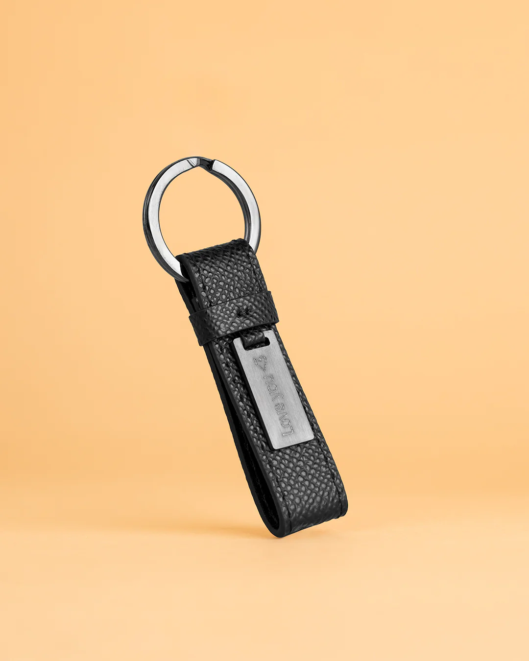 Black leather keychain - Image 3