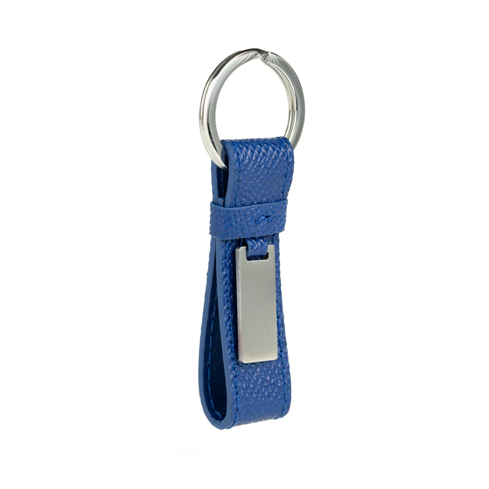 Blue leather keychain - Image 3