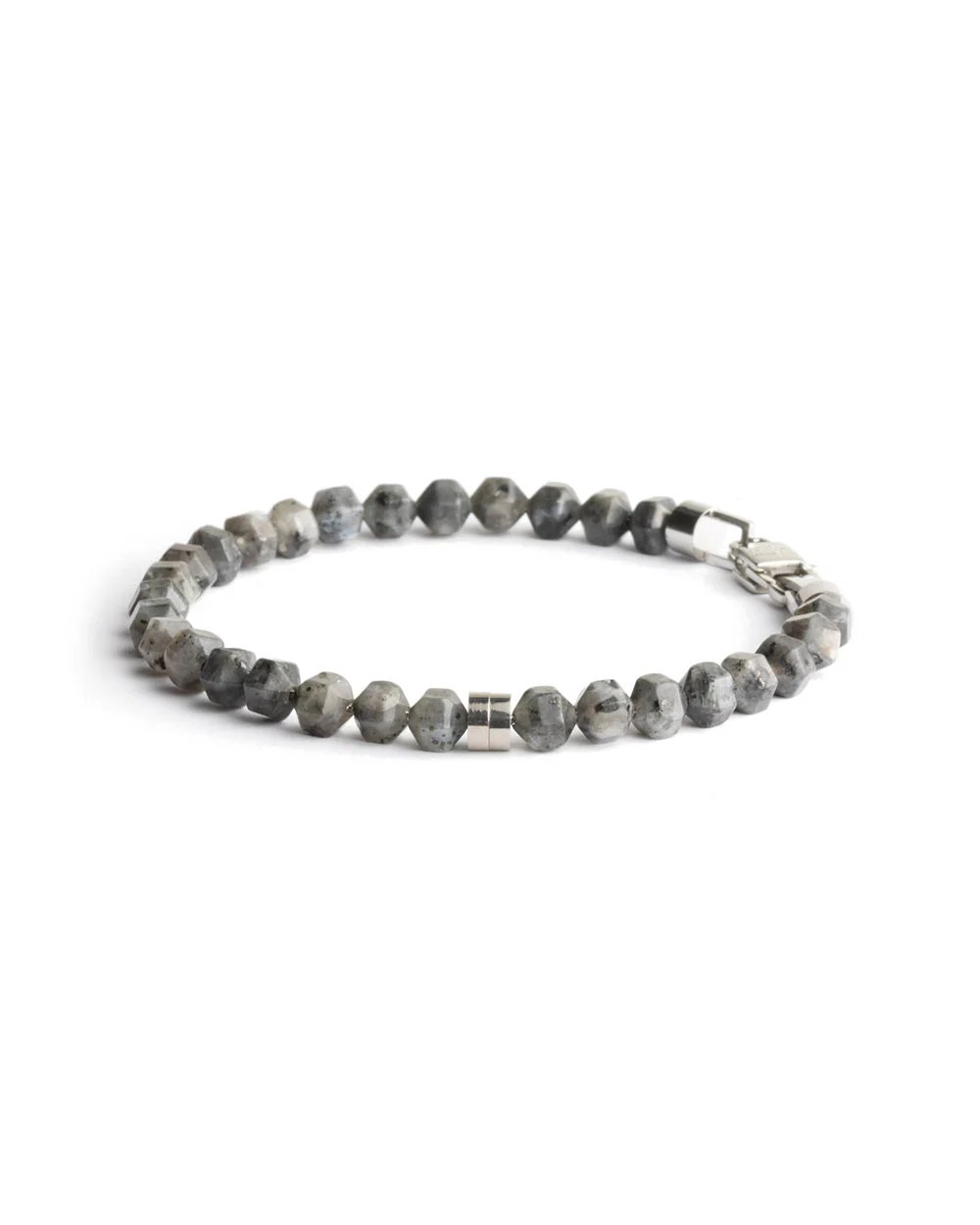 Bracelet with 6mm Larvikite stone and titanium element - Image 4