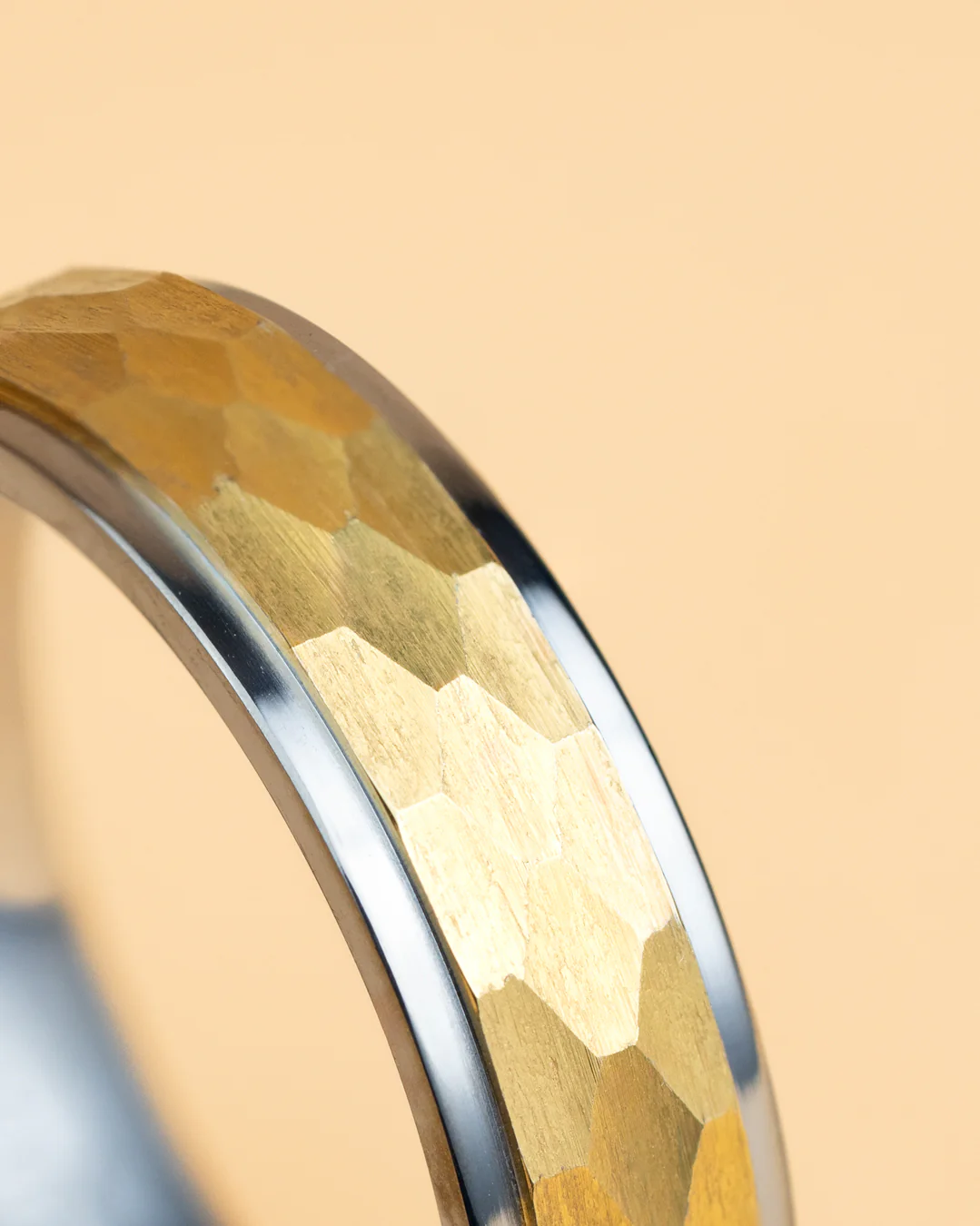 6mm Titanium ring with silver & gold finish - Image 2