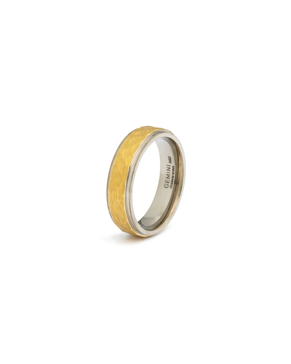 6mm Titanium ring with silver & gold finish - Image 4