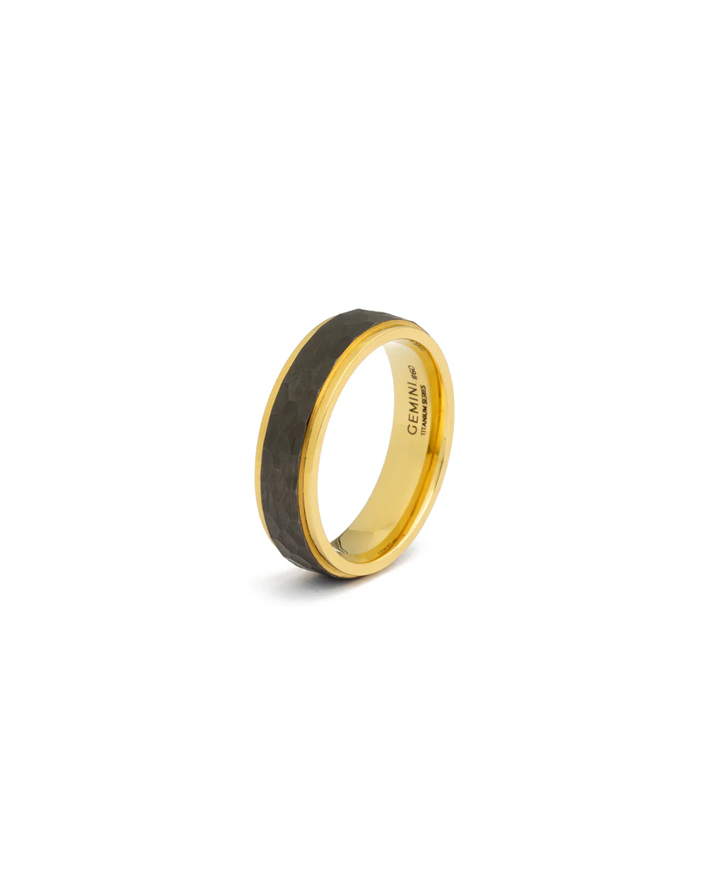 6mm Titanium ring with gold & black finish - Image 4