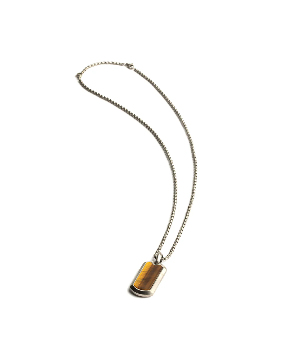 Full titanium necklace with Tiger Eye stone - Image 4