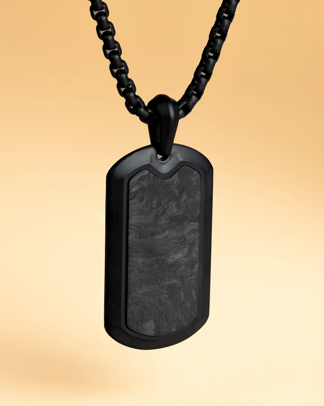 Full titanium necklace with black finish and Forged Carbon - Image 3