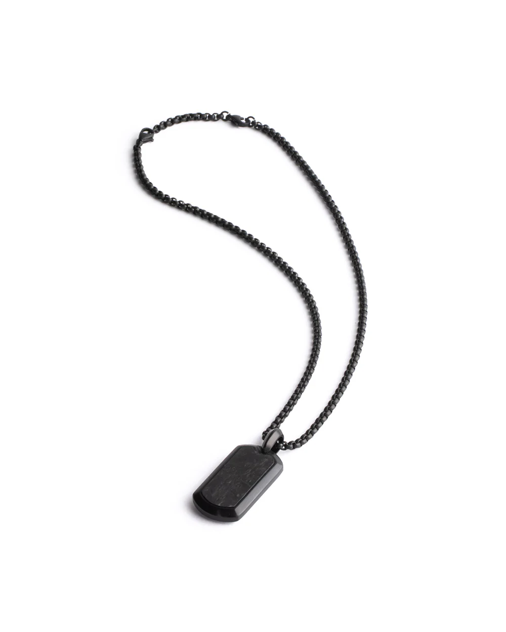 Full titanium necklace with black finish and Forged Carbon - Image 4
