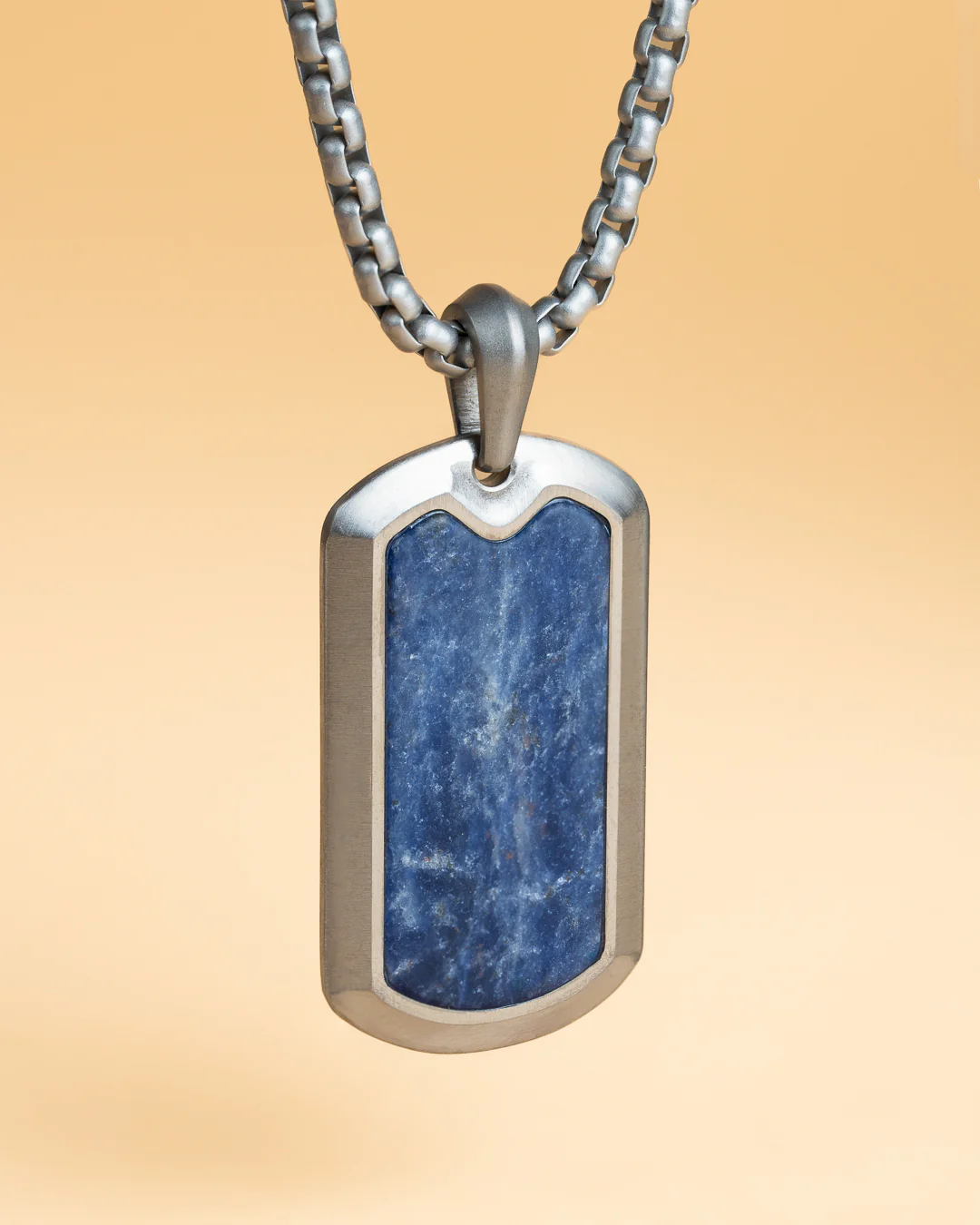 Full titanium necklace with Blue Jeremejevite stone - Image 3