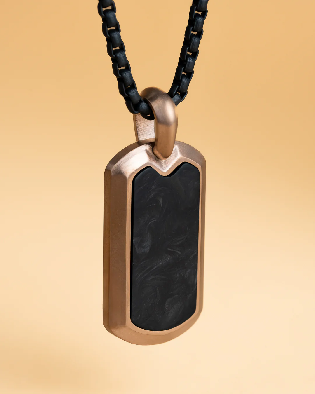 Full titanium necklace with bronze and Carbon Fiber finish - Image 3