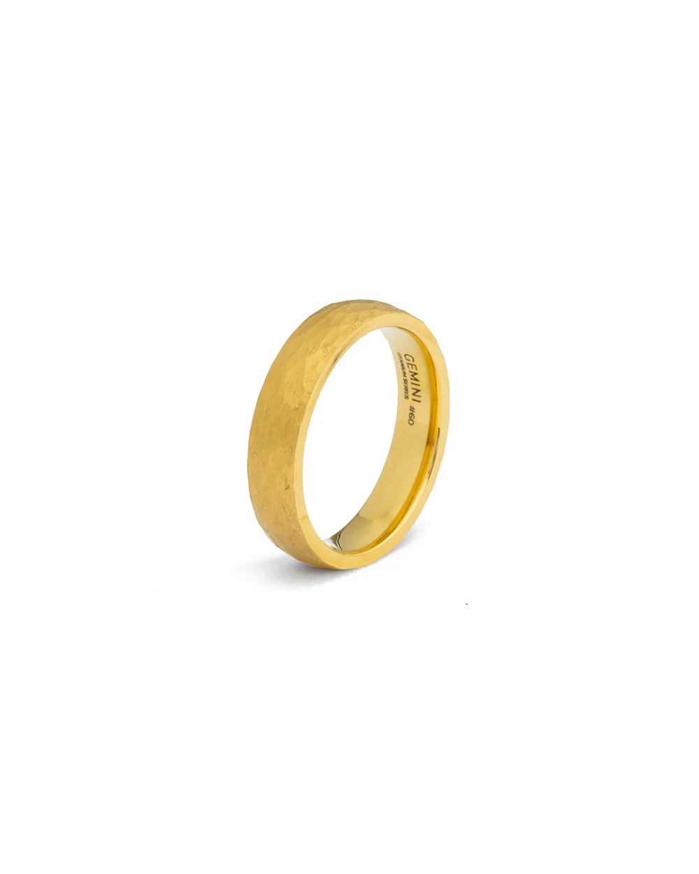 5mm Titanium ring with faceted gold finish - Image 5
