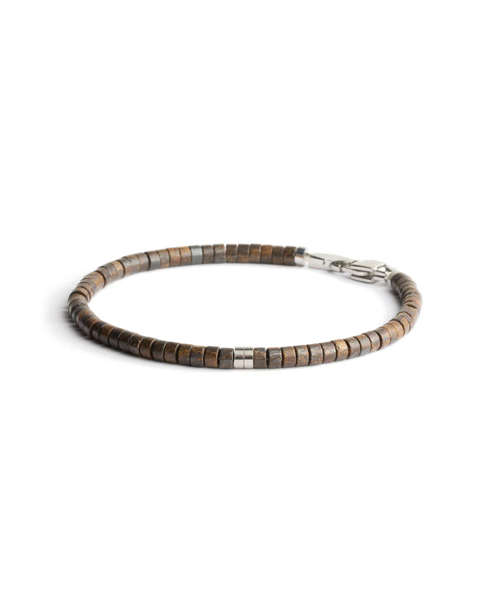 2mm Bracelet with Bronzite stones and titanium element - Image 4
