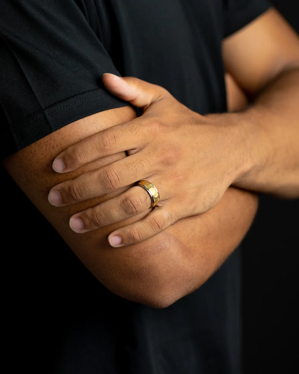8mm Titanium ring with silver & gold finish - Image 3