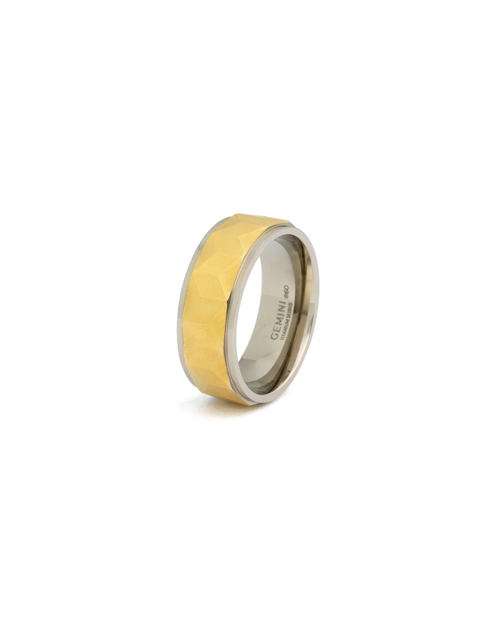 8mm Titanium ring with silver & gold finish - Image 4