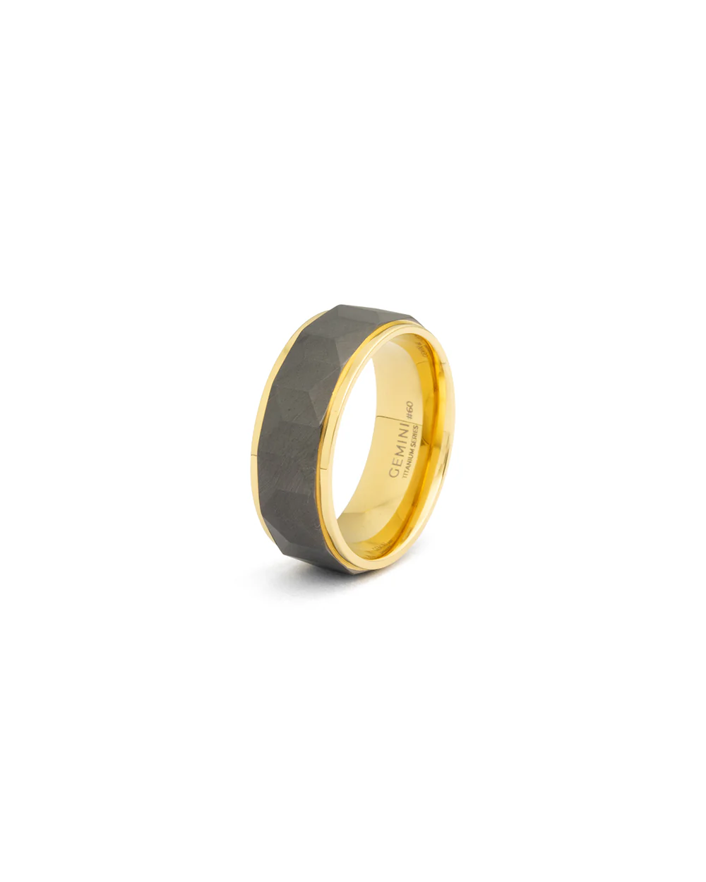8mm Titanium ring with gold & black finish - Image 4
