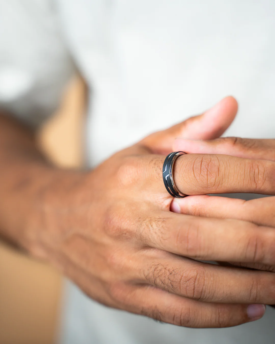 Titanium ring with Forged Carbon finish - Image 5