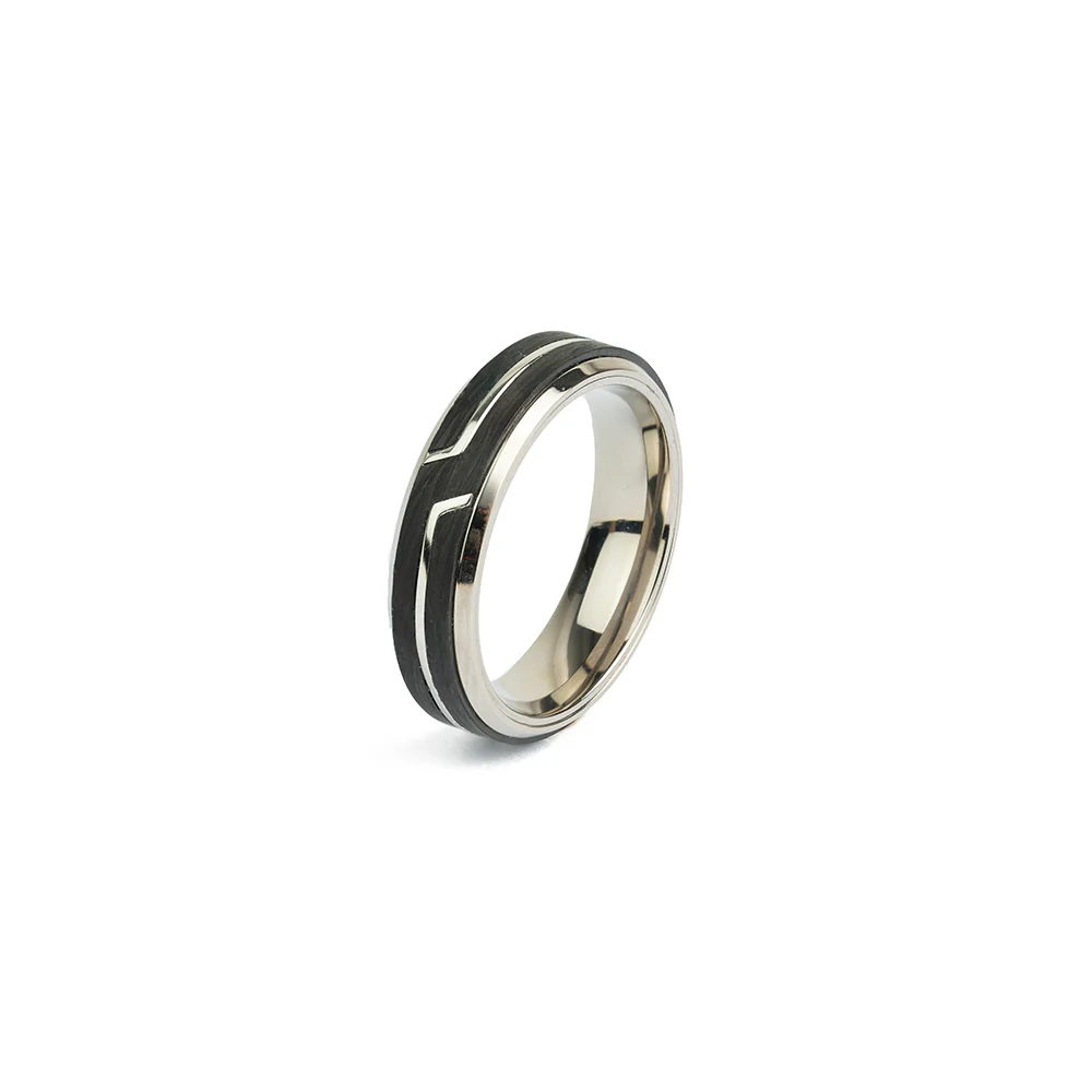 Titanium ring with Forged Carbon finish - Image 7