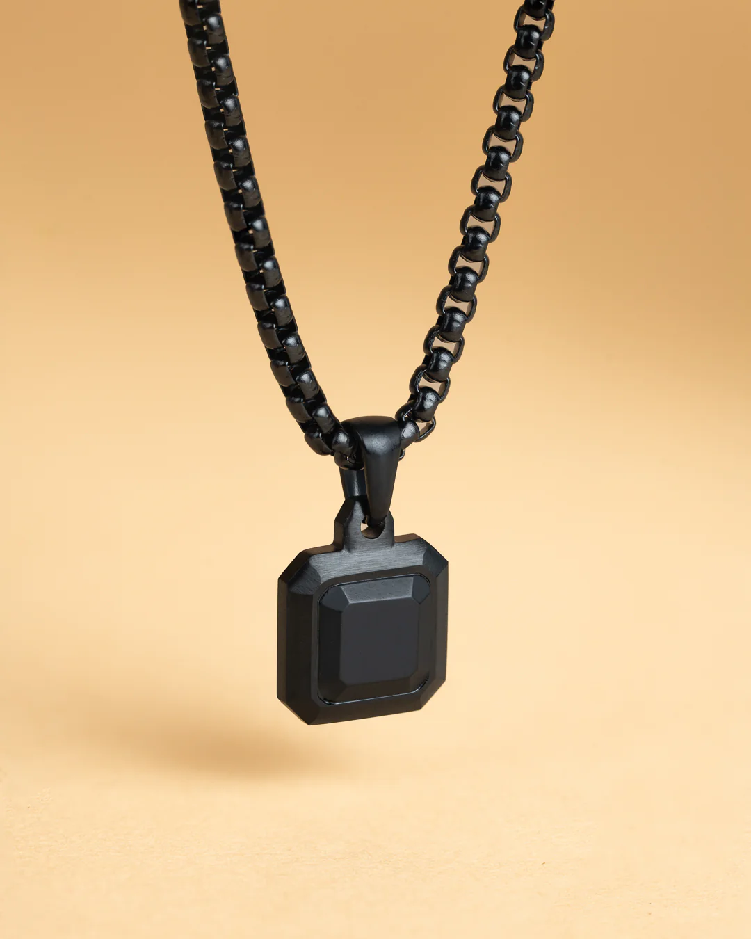 Titanium/Steel necklace with Black Agate stone - Image 4